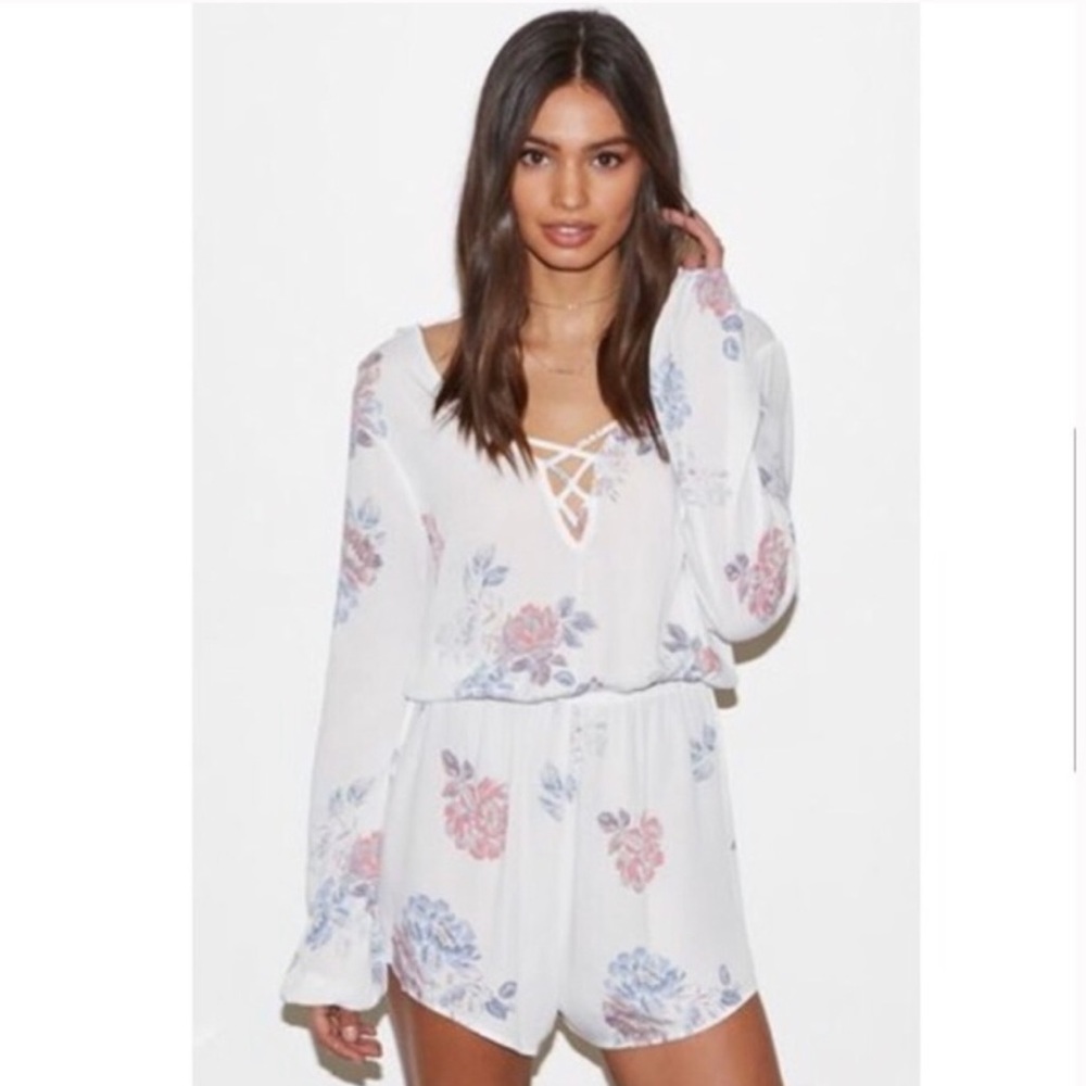 Kendall and Kylie Long Sleeve Floral Romper